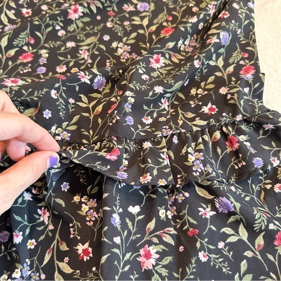 NWOT French Grey One Shoulder Floral Mini Dress - Picture 4 of 10